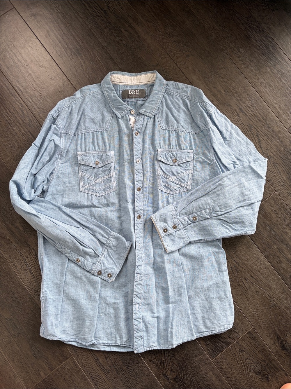 BKE Light Blue  Button Front Shirt